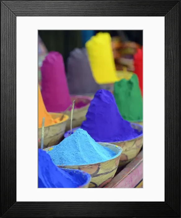 Framed Print : Spices on sale at a market, Pushkar, India, Asia Framed Print : Spices on sale at a market, Pushkar, India, Asia