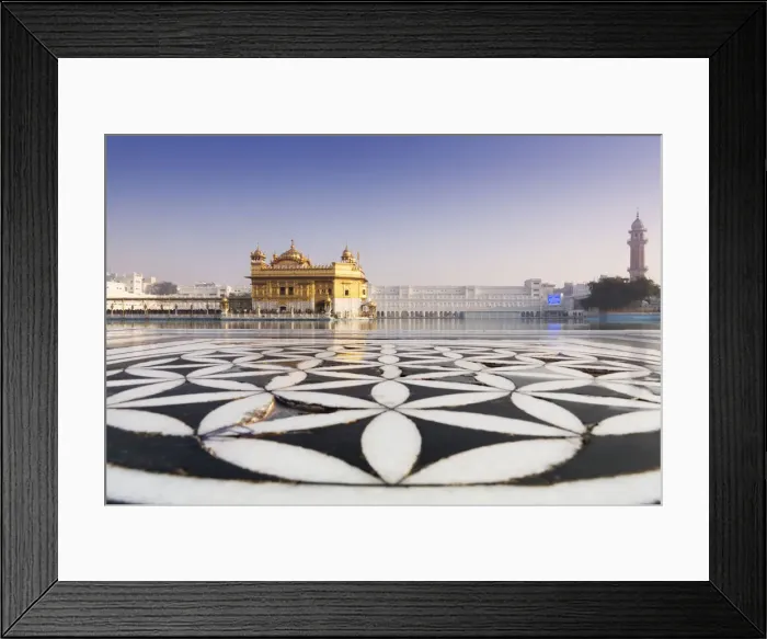 Framed Print : India, Punjab, Amritsar, The Golden Temple - the holiest shrine of Sikhism - at dawn Framed Print : India, Punjab, Amritsar, The Golden Temple - the holiest shrine of Sikhism - at dawn