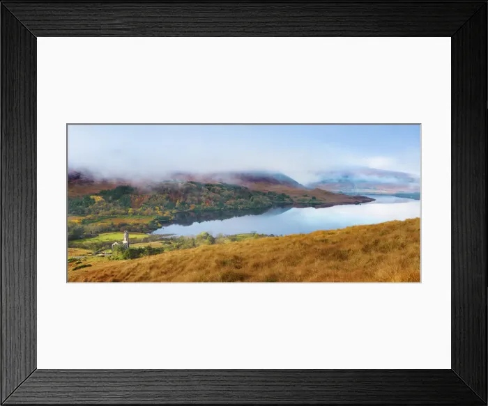 Framed Print : Ireland, Co. Donegal, Poisoned glen, Old Church at Lough Dunlewey in Autumn Framed Print : Ireland, Co. Donegal, Poisoned glen, Old Church at Lough Dunlewey in Autumn
