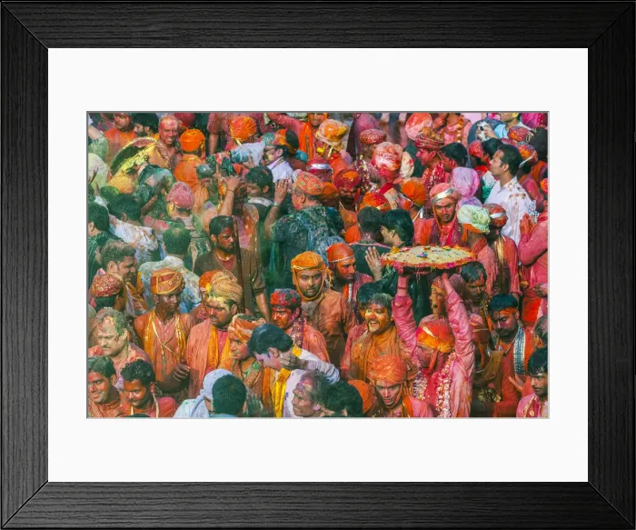 Framed Print : Mathura, Uttar Pradesh, India, Asia. Holi festival of Colors Framed Print : Mathura, Uttar Pradesh, India, Asia. Holi festival of Colors