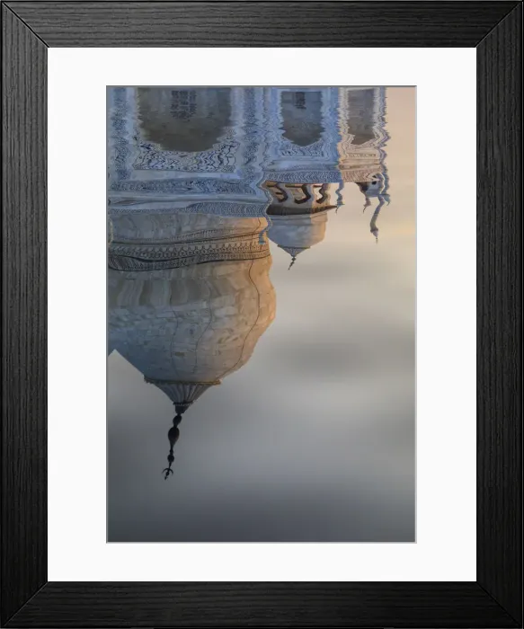 Framed Print : India, reflection of the Taj Mahal dome in the Yamuna river at sunset Framed Print : India, reflection of the Taj Mahal dome in the Yamuna river at sunset