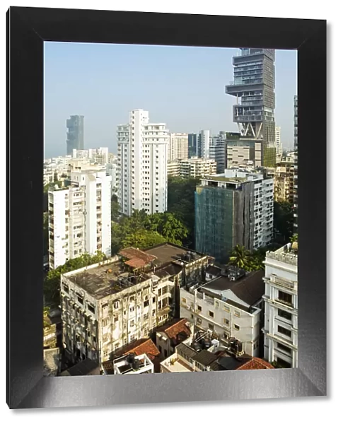 India, Maharashtra, Mumbai, Kemps Corner, view of Antilia aka the Ambani building