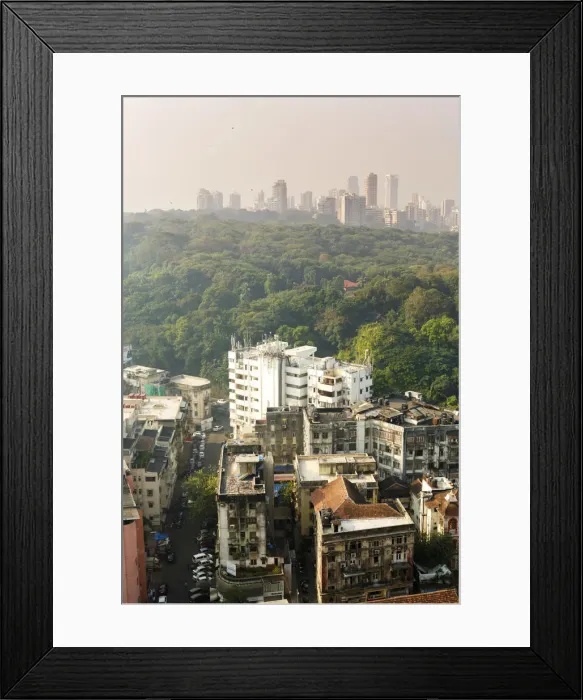 Framed Print : India, Maharashtra, Mumbai, view of the Malabar hills from Altamont road