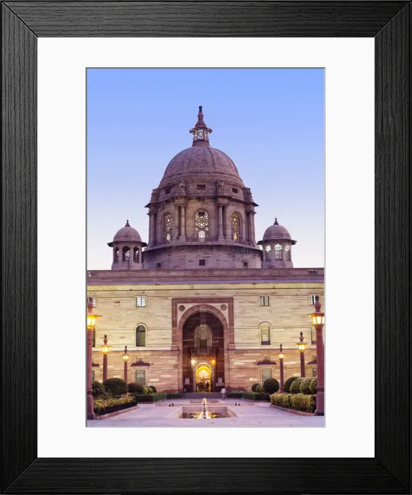 Framed Print : Asia, India, Delhi; the Secretariat - parliament buildings by Herbert Baker on Raisina Framed Print : Asia, India, Delhi; the Secretariat - parliament buildings by Herbert Baker on Raisina
