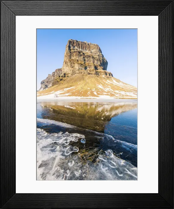Framed Print : Lomagnupur mountain in winter, Iceland Framed Print : Lomagnupur mountain in winter, Iceland