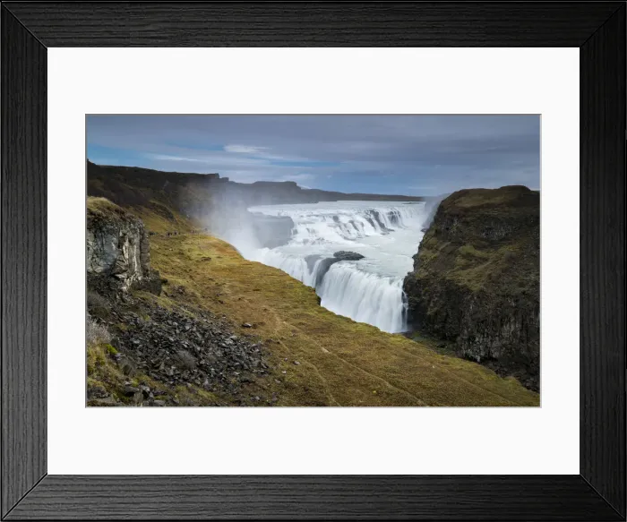 Framed Print : Scenic view of Gullfoss waterfall, Arnessysla County, South Iceland, Iceland Framed Print : Scenic view of Gullfoss waterfall, Arnessysla County, South Iceland, Iceland