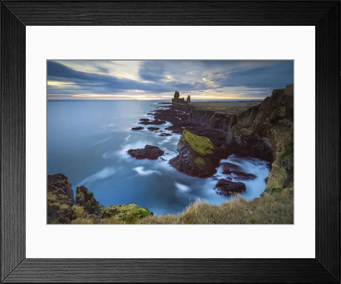 Framed Print : Elevated view of Londrangar cliffs, Snaefellsjokull National Park, Snaefellsness Peninsula Framed Print : Elevated view of Londrangar cliffs, Snaefellsjokull National Park, Snaefellsness Peninsula