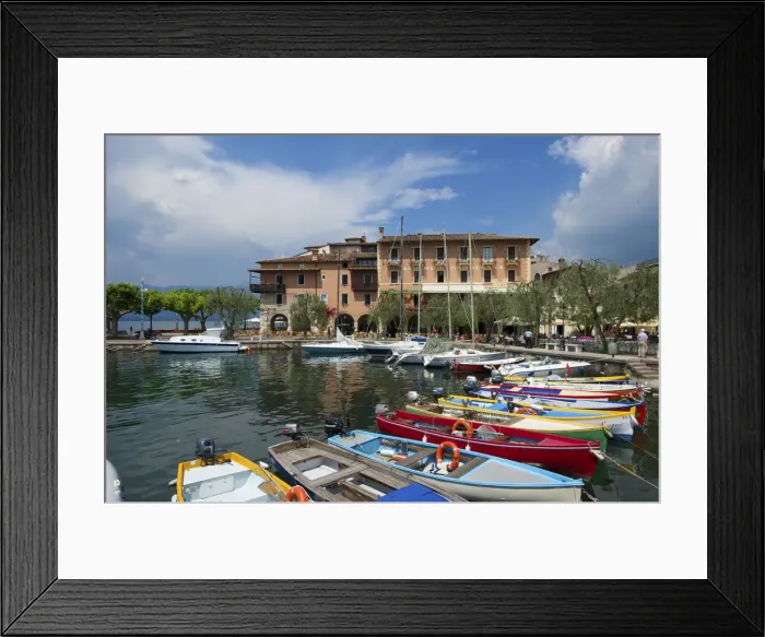 Framed Print : Fishing boats, Torri del Benaco, Lake Garda, Italy