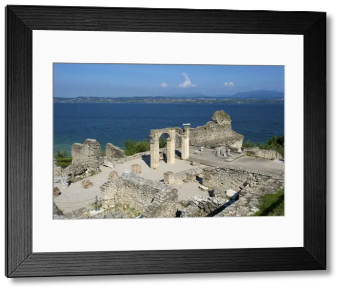 Framed Print : Roman archaeological site, Catull Thermal bath in Sirmione, Lake Garda, Italy Framed Print : Roman archaeological site, Catull Thermal bath in Sirmione, Lake Garda, Italy