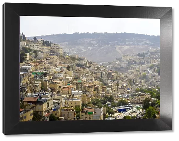 Israel, Jerusalem District, Jerusalem. Houses and buildings on a hillside in East
