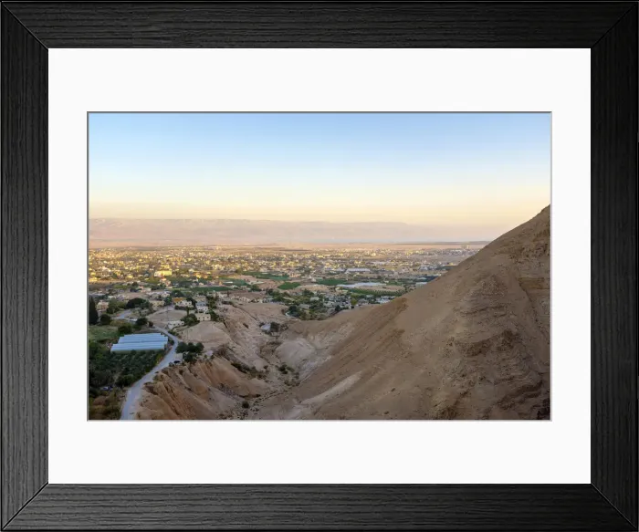 Framed Print : Palestine, West Bank, Jericho. High-angle view of Jericho town from the slopes of