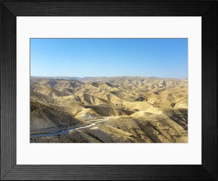 Framed Print : Palestine, West Bank, Jericho. Jundean Desert landscape at Wadi Quelt, Prat River gorge Framed Print : Palestine, West Bank, Jericho. Jundean Desert landscape at Wadi Quelt, Prat River gorge