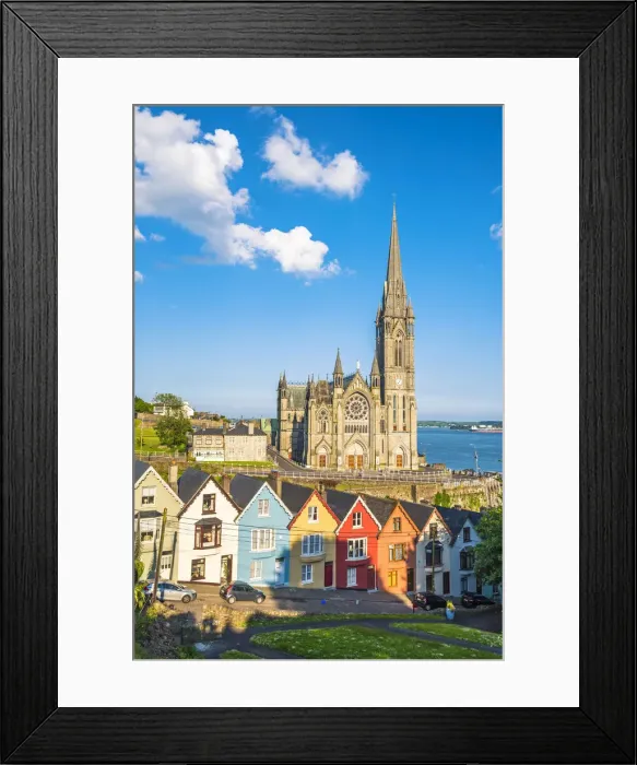 Framed Print : Cobh, County Cork, Munster province, Ireland, Europe. Colored houses in front of the St Framed Print : Cobh, County Cork, Munster province, Ireland, Europe. Colored houses in front of the St