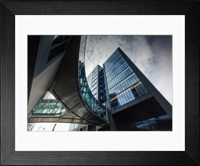 Framed Print : Europe, Dublin, Ireland, Google company building with elevated footpath Framed Print : Europe, Dublin, Ireland, Google company building with elevated footpath