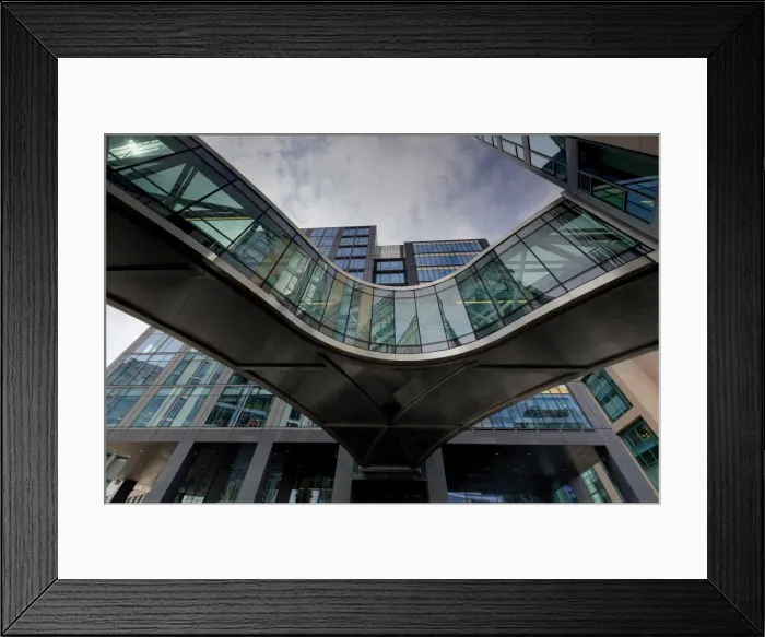 Framed Print : Europe, Dublin, Ireland, Google company building with elevated footpath Framed Print : Europe, Dublin, Ireland, Google company building with elevated footpath
