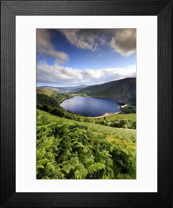 Framed Print : Europe, Ireland, Wicklow, blue lake near Sallys Gap at sunset Framed Print : Europe, Ireland, Wicklow, blue lake near Sallys Gap at sunset