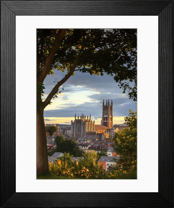 Framed Print : Europe, Ireland, Cathedral of St. Mary and Ann in Cork at sunset