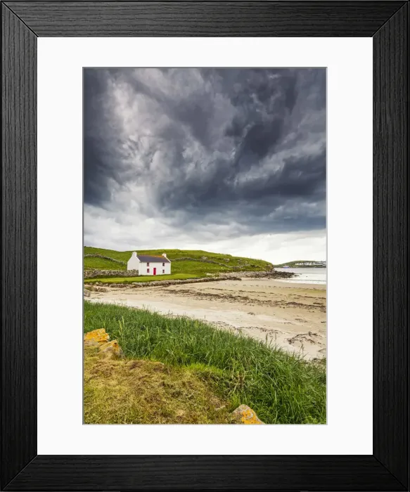 Framed Print : Traditional Irish Cottage on a Beach, County Donegal, Ireland Framed Print : Traditional Irish Cottage on a Beach, County Donegal, Ireland