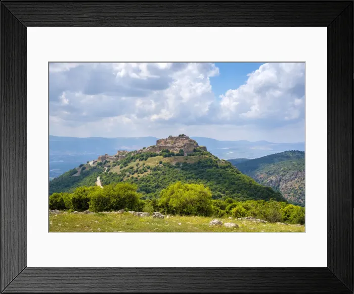 Framed Print : View of Nimrod fortress (Qal at al-Subeiba) on the slopes of Mount Hermon, northern Framed Print : View of Nimrod fortress (Qal at al-Subeiba) on the slopes of Mount Hermon, northern