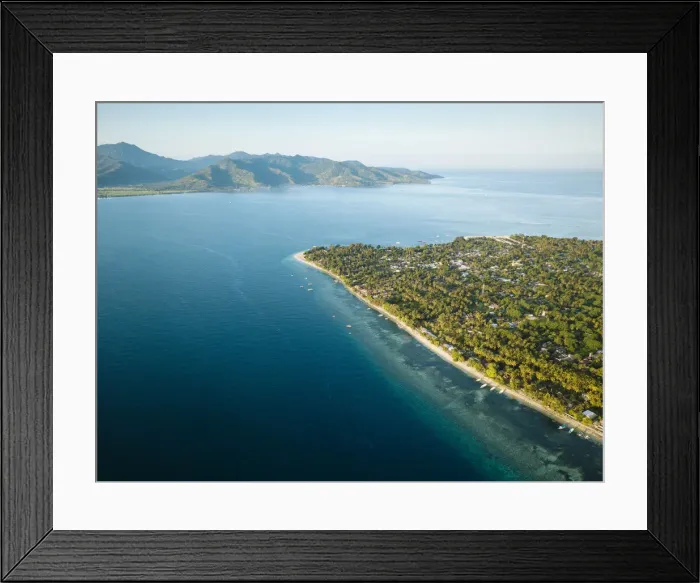Framed Print : Aerial view of Gili Islands, Lombok Region, Indonesia