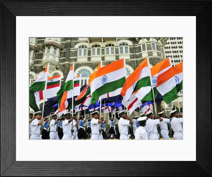 Framed Print : Military band in Mumbai (Bombay), India Framed Print : Military band in Mumbai (Bombay), India