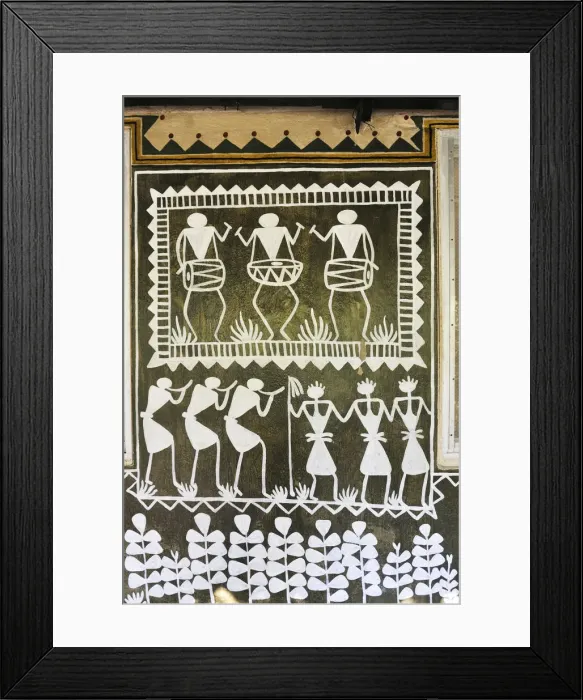 Framed Print : Tribal paintings on the walls. Sundarbans National Park, Tiger Reserve. West Bengal Framed Print : Tribal paintings on the walls. Sundarbans National Park, Tiger Reserve. West Bengal