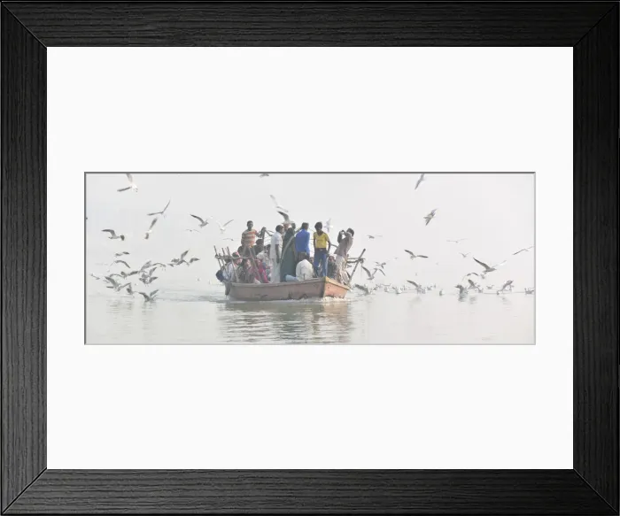 Framed Print : Pilgrims on the Ganges river, Varanasi, India Framed Print : Pilgrims on the Ganges river, Varanasi, India