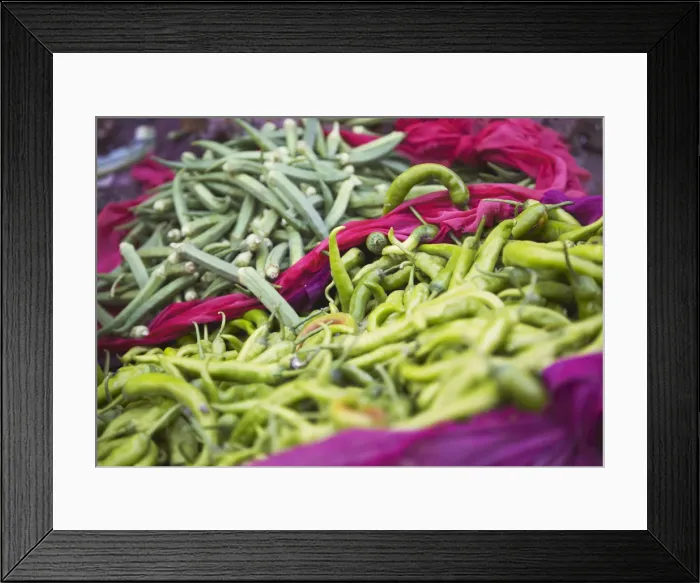 Framed Print : Chillies at market, Bundi, Rajasthan, India