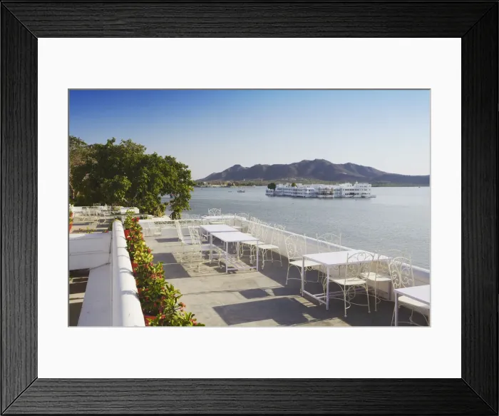 Framed Print : View of Lake Palace Hotel from Jagat Niiwas Palace Hotel rooftop restaurant, Udaipur Framed Print : View of Lake Palace Hotel from Jagat Niiwas Palace Hotel rooftop restaurant, Udaipur