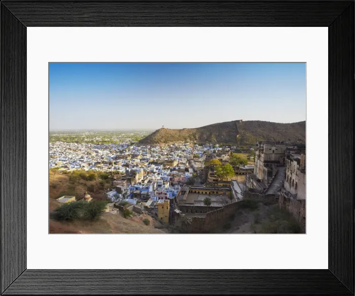 Framed Print : View of old town and Bundi Palace, Bundi, Rajasthan, India Framed Print : View of old town and Bundi Palace, Bundi, Rajasthan, India