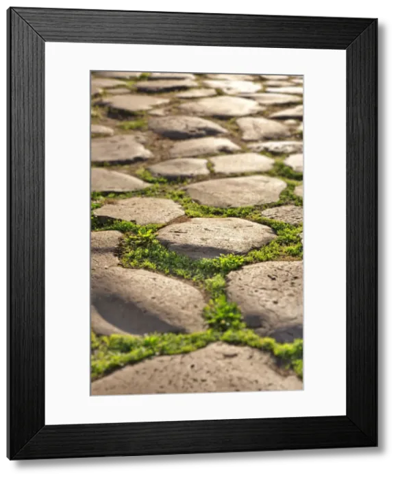 Framed Print : Detail of ancient roman pavement, Rome, Lazio, Europe Framed Print : Detail of ancient roman pavement, Rome, Lazio, Europe