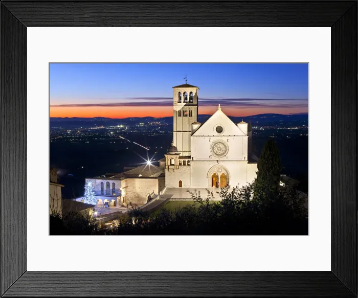 Framed Print : Italy, Umbria, Perugia district, Assisi, Basilica of San Francesco. Christmas tree Framed Print : Italy, Umbria, Perugia district, Assisi, Basilica of San Francesco. Christmas tree