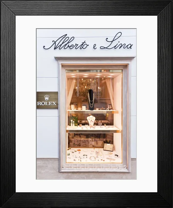 Framed Print : Italy, Campania, Napoli district, Capri. shopping