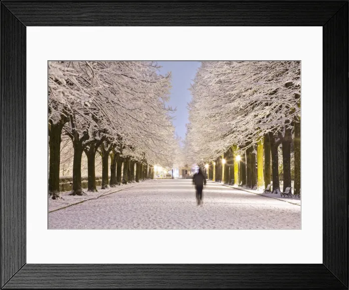 Framed Print : Italy, Umbria, Terni district, Terni, alone man walking in