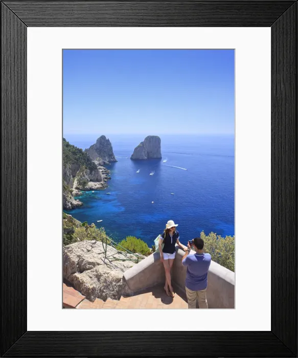 Framed Print : Italy, Campania, Napoli district, Capri. Faraglioni