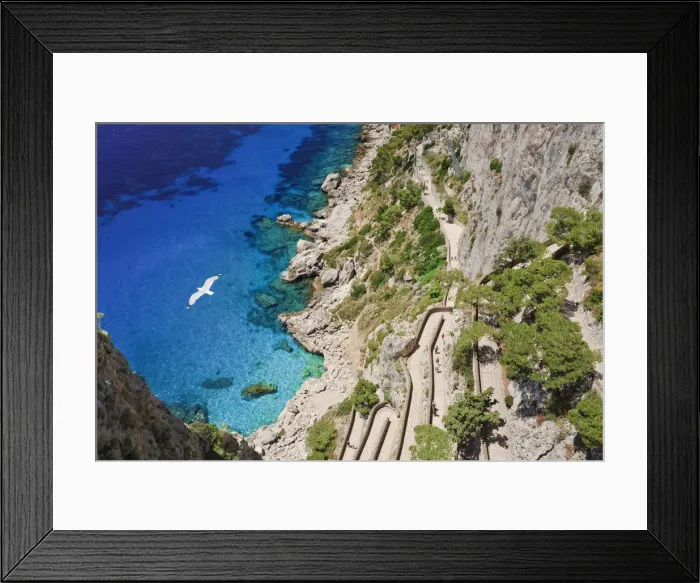 Framed Print : Italy, Campania, Napoli district, Capri. Via Krupp Framed Print : Italy, Campania, Napoli district, Capri. Via Krupp