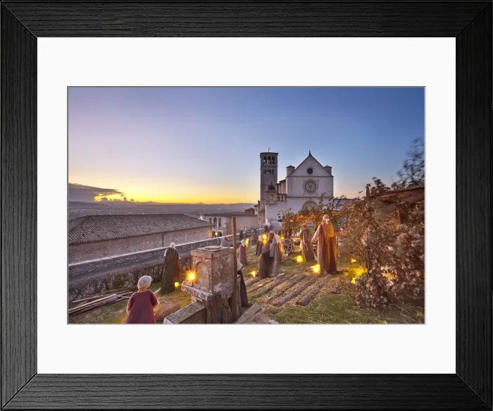 Framed Print : Italy, Umbria, Perugia district, Assisi, Basilica of San Francesco. Christmas Framed Print : Italy, Umbria, Perugia district, Assisi, Basilica of San Francesco. Christmas