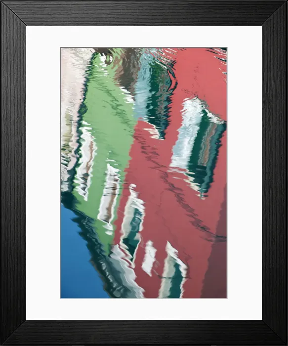 Framed Print : Reflections in Burano, Veneto region, Italy Framed Print : Reflections in Burano, Veneto region, Italy