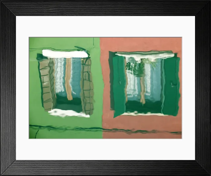 Framed Print : Reflections in Burano, Veneto region, Italy Framed Print : Reflections in Burano, Veneto region, Italy