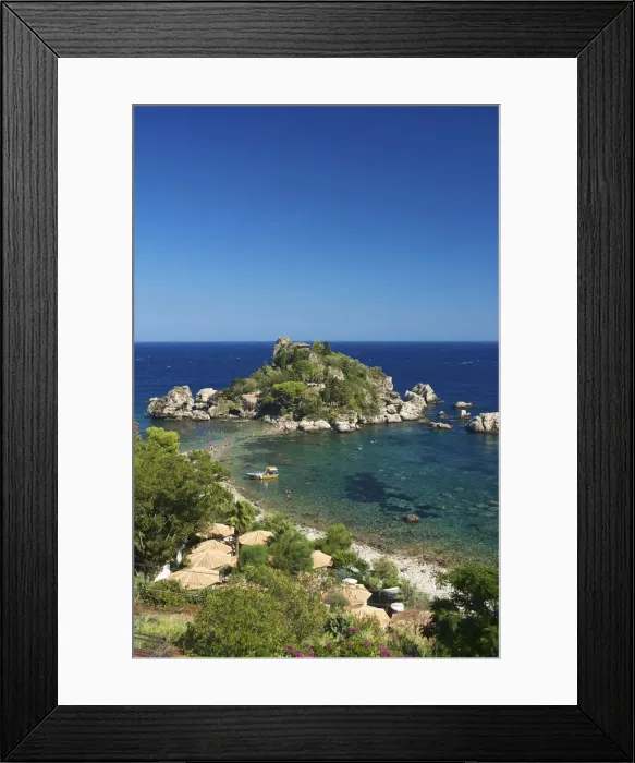 Framed Print : Isola Bella Beach, Taormina, Sicily, Italy