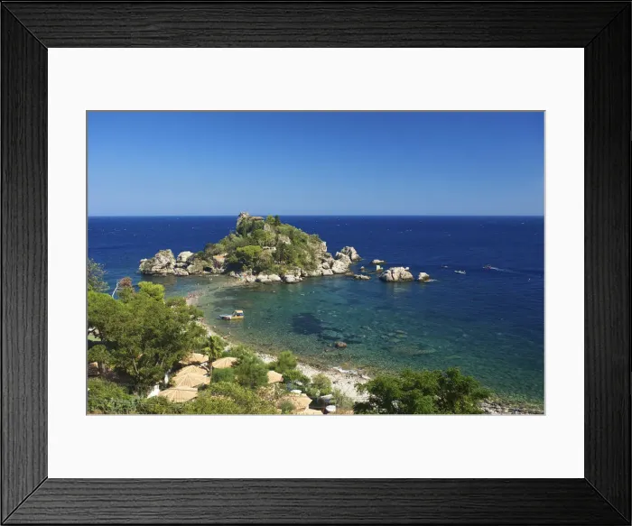 Framed Print : Isola Bella Beach, Taormina, Sicily, Italy