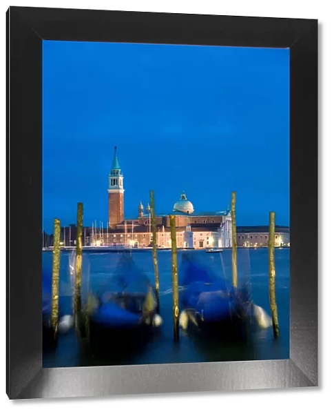 Gondolas & San Giorgio Maggiore, Venice, Veneto, Italy