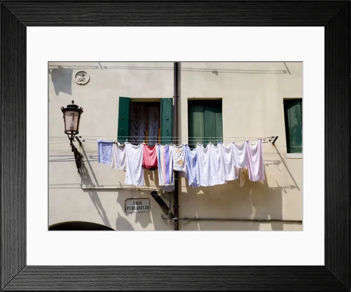 Framed Print : Washing line, Chioggia, Venice, Veneto, Italy Framed Print : Washing line, Chioggia, Venice, Veneto, Italy