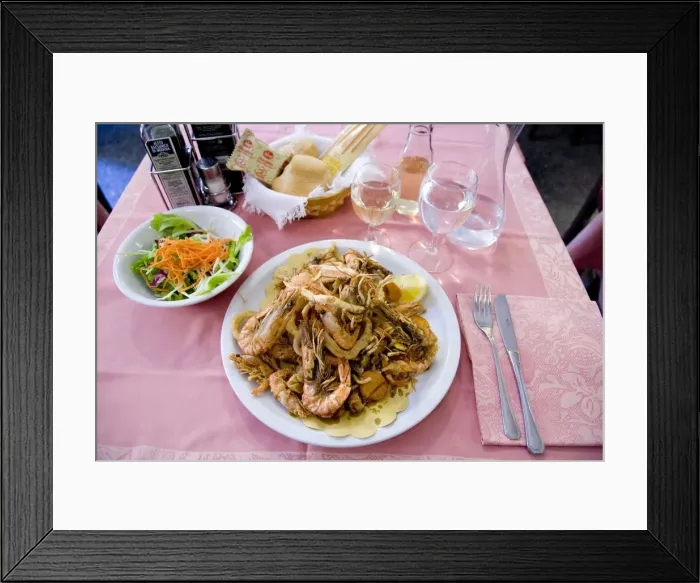 Framed Print : Typical fish meal, Fritto Misto, Burano Island, Venice, Veneto, Italy Framed Print : Typical fish meal, Fritto Misto, Burano Island, Venice, Veneto, Italy