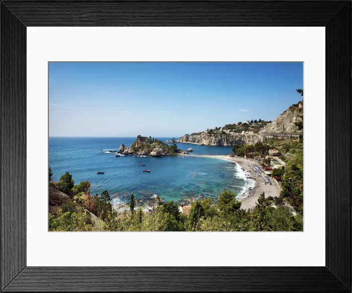 Framed Print : Isola Bella, Taormina, Sicily, Italy