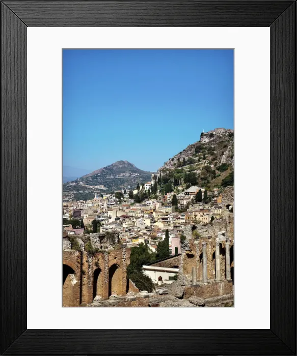 Framed Print : The greek theatre, Taormina, Sicily, Italy