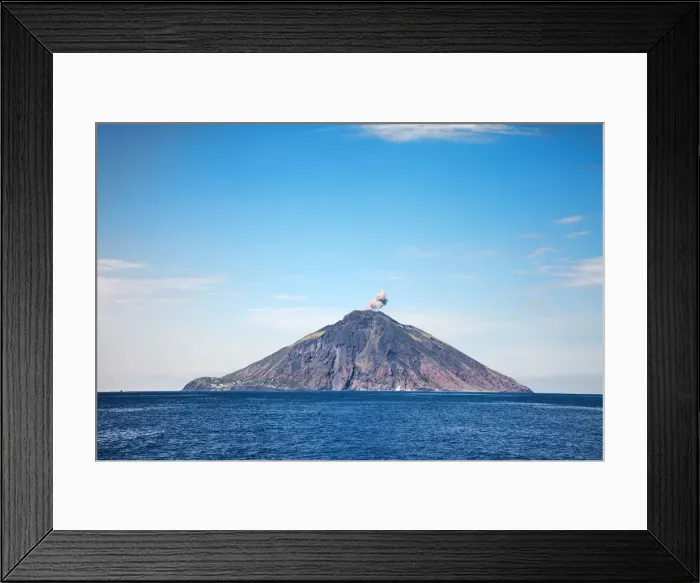 Framed Print : Vulcan island of Stromboli, Aeolian Islands, Sicily, Italy Framed Print : Vulcan island of Stromboli, Aeolian Islands, Sicily, Italy