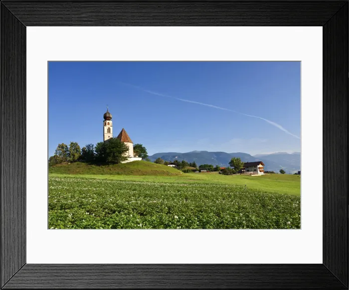 Framed Print : St. Costantin Church in Fia allo Sciliar, Bolzano district, South Tyrol, Trentino Framed Print : St. Costantin Church in Fia allo Sciliar, Bolzano district, South Tyrol, Trentino