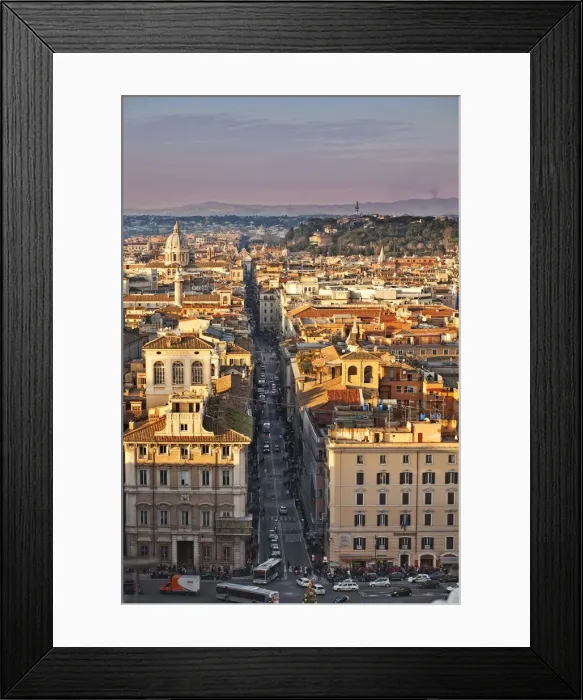 Framed Print : Via del Corso ta sunset, Rome, Lazio, Italy, Europe Framed Print : Via del Corso ta sunset, Rome, Lazio, Italy, Europe