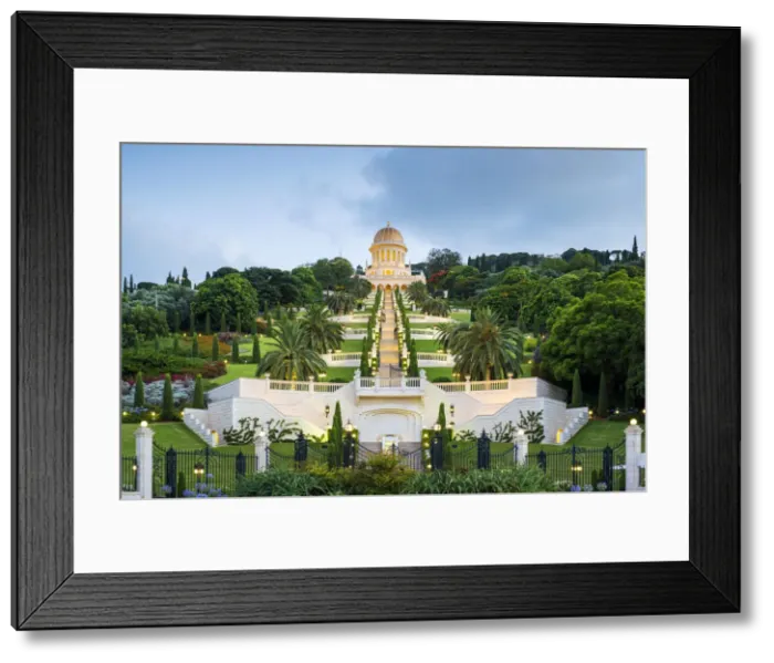 Framed Print : Israel, Haifa District, Haifa. Shrine of the Bab and lower terraces of the Baha i Framed Print : Israel, Haifa District, Haifa. Shrine of the Bab and lower terraces of the Baha i